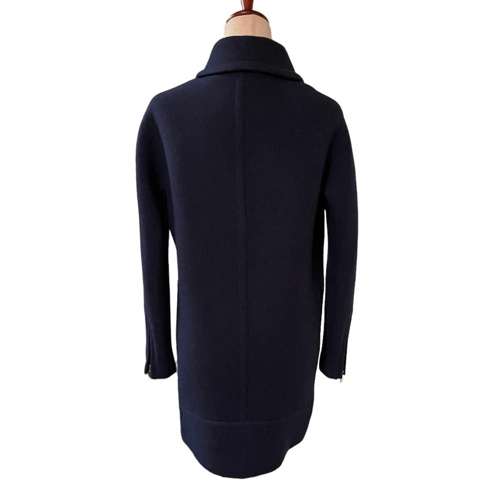 JCrew Stadium Cloth Nello Gori Jacket Wool Blend Blue Women's Sz 4 Excellent - Picture 3 of 10